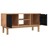 TV Stand OTTA 113.5 x 43 x 57 cm Black Solid Pine Wood 42041754