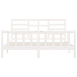 Bed Frame without Mattress White 200x200 cm Solid Wood Pine 3107634