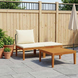 3 pcs Garden Lounge Set with Cushions Solid Acacia Wood & Rope 42022078