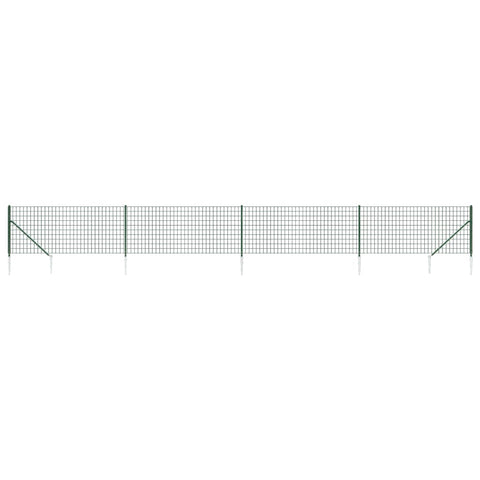 Wire Mesh Fence with Spike Anchors Green 1.1x10 m 154114