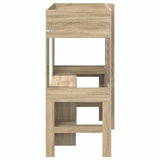 Loft Bed Frame with Desk Sonoma Oak 75 x 190 cm Engineered Wood 3410429