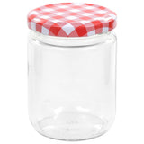 Glass Jam Jars with White and Red Lid 96 pcs 230 ml 50799