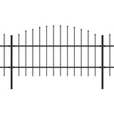 Garden Fence with Spear Top Steel 1426x100 cm Black 277719