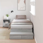 Storage Bed Frame with Drawer Grey sonoma 236.5 x 80 x 31.5 cm 3335602