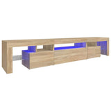 TV Cabinet with LED Lights Sonoma Oak 215x36.5x40 cm 3152796