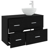Bathroom Furniture Set 2 pcs Black Oak Engineered Wood 3403953