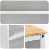 Kitchen Trolley 2 pcs White and Honey Wax 112 x 77 x 91.5 cm 3425381