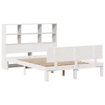 ZNTS Bookcase Bed without Mattress White 140x190cm Solid Wood Pine 3322659