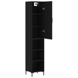 Highboard Black 34.5x34x180 cm Engineered Wood 3198978