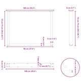 Dining Table Legs U-Shaped 3 pcs Anthracite 100x cm Steel 4013214