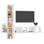 ZNTS 5 Piece TV Cabinet Set White Engineered Wood 3078655