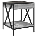 Bedside Table with Infinity LED Grey Sonoma 40x40x49 cm 3284099
