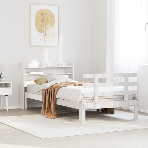 Bed Frame with Headboard without Mattress White 90x200 cm 3306848