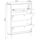 Shoe Cabinet BREDA 78 x 24 x 103 cm Engineered Wood Artisan Oak 897544
