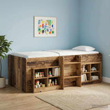 Kids'High Bed Frame 2 pcs Old wood 90 x 200 cm Engineered Wood 3422561