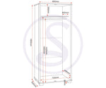 ZNTS Oliver 2 Door Wardrobe 100-101-205