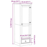 Wardrobe Corona 55x50x170 cm Solid Wood Pine 4002766