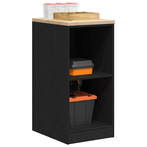 ZNTS Garage Storage Cabinet Black 40x51x85 cm Solid Wood Pine 860536