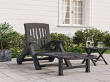 Folding Sun Lounger with Wheels Anthracite PP 364698
