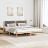 Bed Frame with Headboard Dark Grey 160 x 200 cm Solid Pine Wood 878175