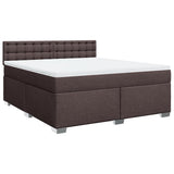 Box Spring Bed with Mattress Dark Brown 180x200 cm Fabric 3285984