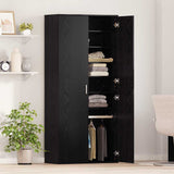 Highboard with Shelf Black oak 80 x 39 x 178 cm Engineered wood 3365572