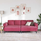Sofa Set 3 pcs Wine red Velvet 3335126