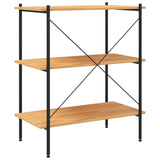 3-Tier Shelving Unit Black and Oak 80x40x92 cm 336340