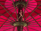 2.5m Shanghai Garden Parasol Umbrella with Crank & Tilt, Adjustable Outdoor Sun Shade, Red T3398P313563
