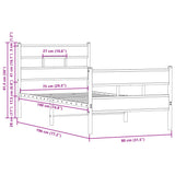 Bed Frame without Mattress with Headboard and Footboard 75x190 cm Small Single 4017159