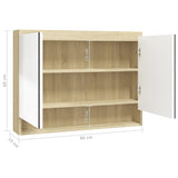 Bathroom Mirror Cabinet 80x15x60 cm MDF White and Oak 331537