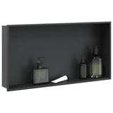 Shower Niche Matt Black 62x32x9 cm Stainless Steel 4005130