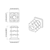 Threaded Tube Insert 1818 pcs Black and Silver Galvanised Steel 864852