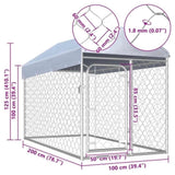 Outdoor Dog Kennel with Roof 200x100x125 cm 144492