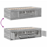 ZNTS Daybed with Drawers without Mattress Grey Sonoma 100x200 cm 3280242