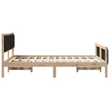 Bed frame Brown and black 135 x 190 cm Solid pine wood 878481