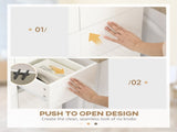 4-Door Kitchen Cupboard, Tall Freestanding 5-Tier Storage Cabinet with 3 Adjustable Shelves, 2 T3398P423543