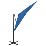 Cantilever Garden Parasol Azure Blue Polyester, Aluminium Large 312325
