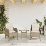 Garden Chairs with Cushions 2 pcs Beige Poly Rattan 365148