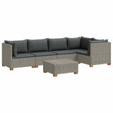 6 pcs Rattan Lounge Set with Cushions GENDT Natural Rattan 3429855