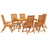 Garden Dining Set Folding 7 pcs Brown Solid Acacia Wood 3375625