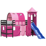 Kids' Loft Bed with Tower without Mattress Pink 80x200 cm 3207098