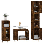 ZNTS 3 Piece Bathroom Cabinet Set Smoked Oak Engineered Wood 3187786