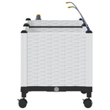 Garden Planter with Irrigation&Wheels 2 pcs White PP 3422998
