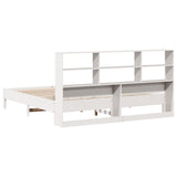 Bookcase Bed without Mattress White 180x200 cm Super King Solid Wood Pine 3322862