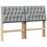 Upholstered Headboard Light Grey 160 cm Solid Pine Wood 879329