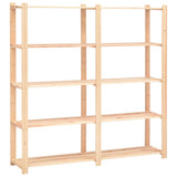 5-Tier Storage Racks 10 pcs 170x38x170 cm Solid Pinewood 500 kg 3051112