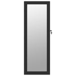 Mirror Jewellery Cabinet with LED Lights Wall Mounted Black 353236