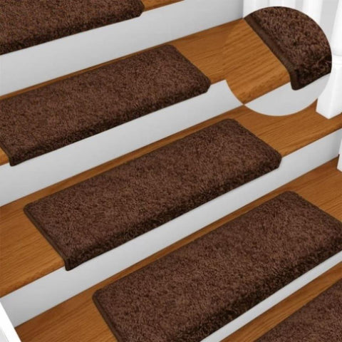 Stair Mats 15 pcs 65x21x4 cm Brown Rectangular Edge 134578