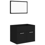 ZNTS 2 Piece Bathroom Furniture Set Black Engineered Wood 804783